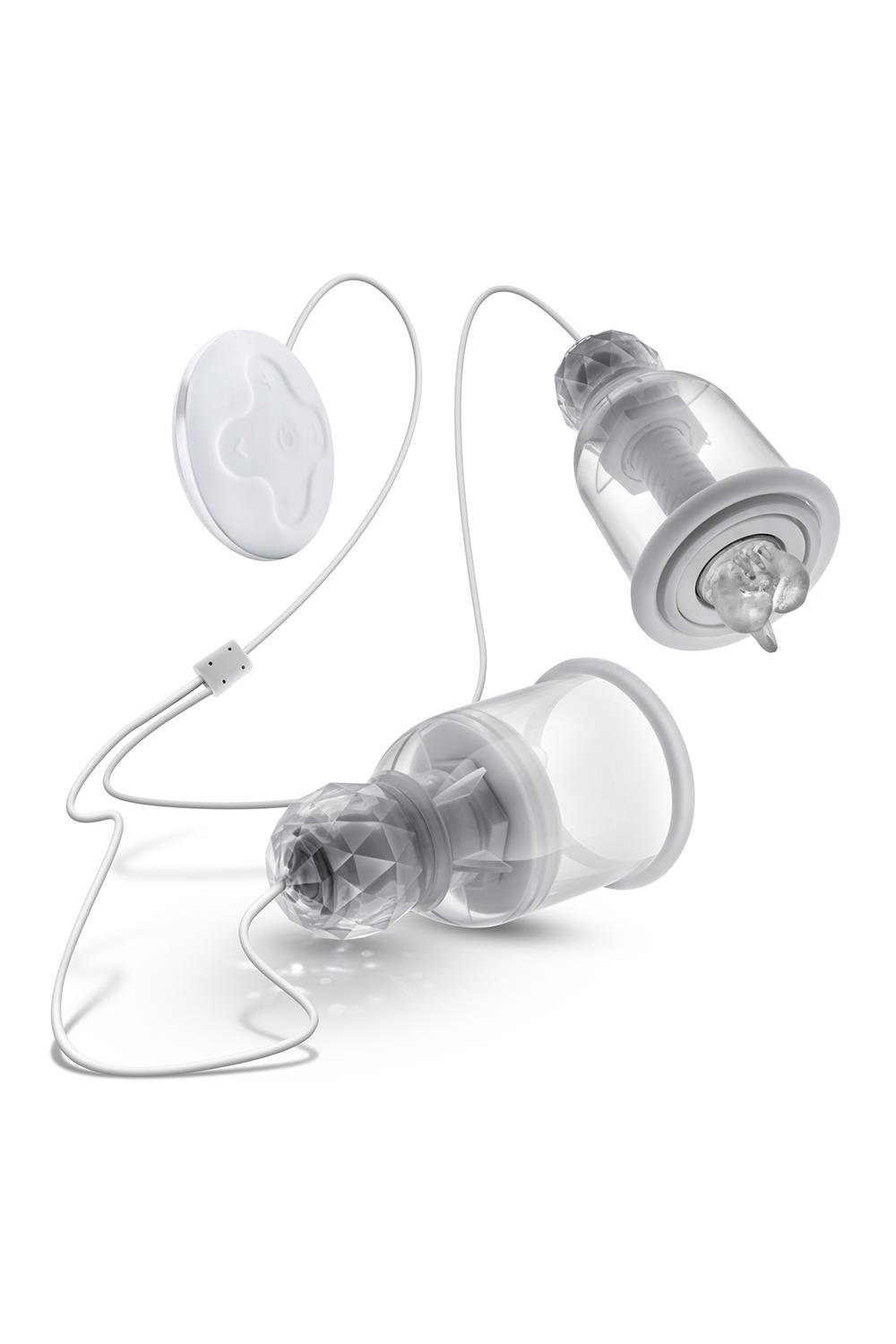 Вакуумні помпи для сосків Blush Temptasia Titilator з масажерами, прозорі