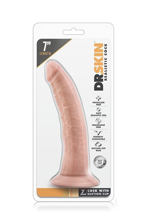 Фалоімітатор реалістичний з деталізованими вінками Blush Dr.Skin на присосці, тілесний