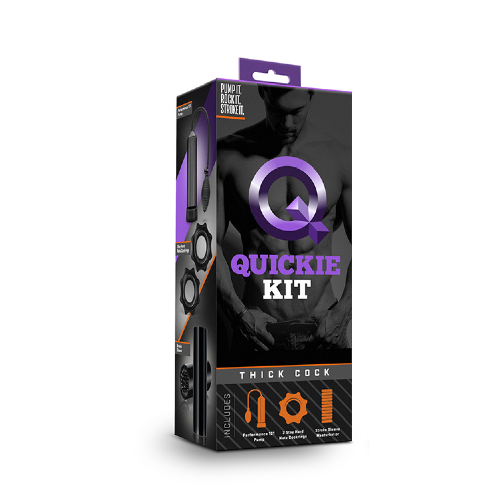 Набор для стимуляции и накачивания пениса Blush Quickie Kit черный