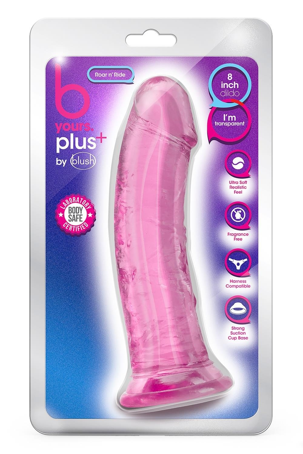 Фалоімітатор реалістичний Blush B Yours Plus на присосці, рожевий