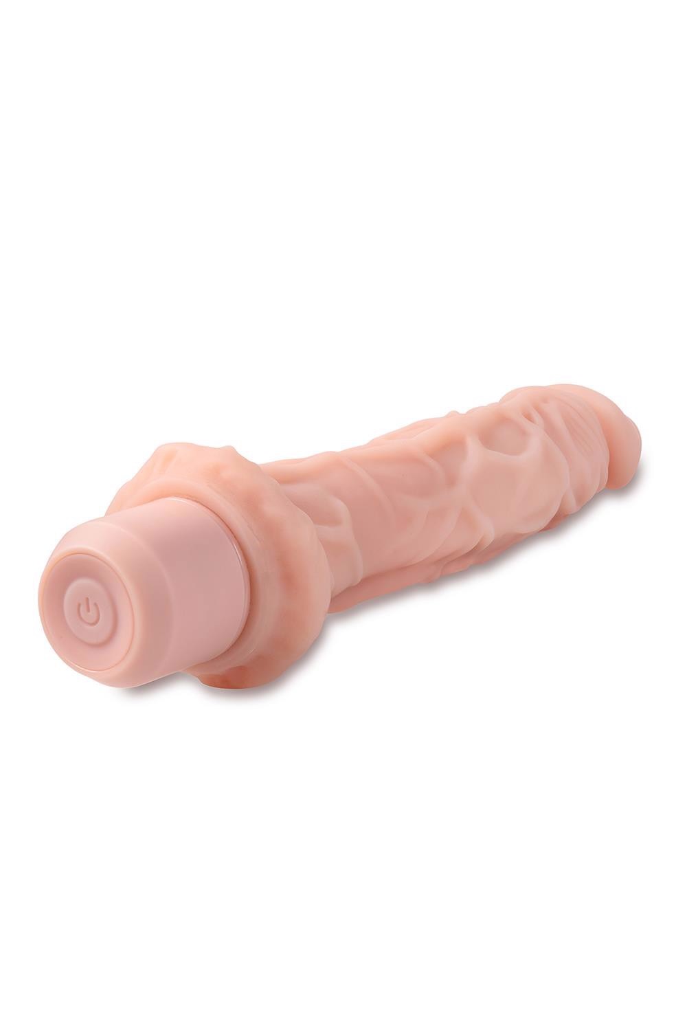 Вібратор реалістичний із випуклими венками Blush Dr. Skin Dr. Richard, бежевий