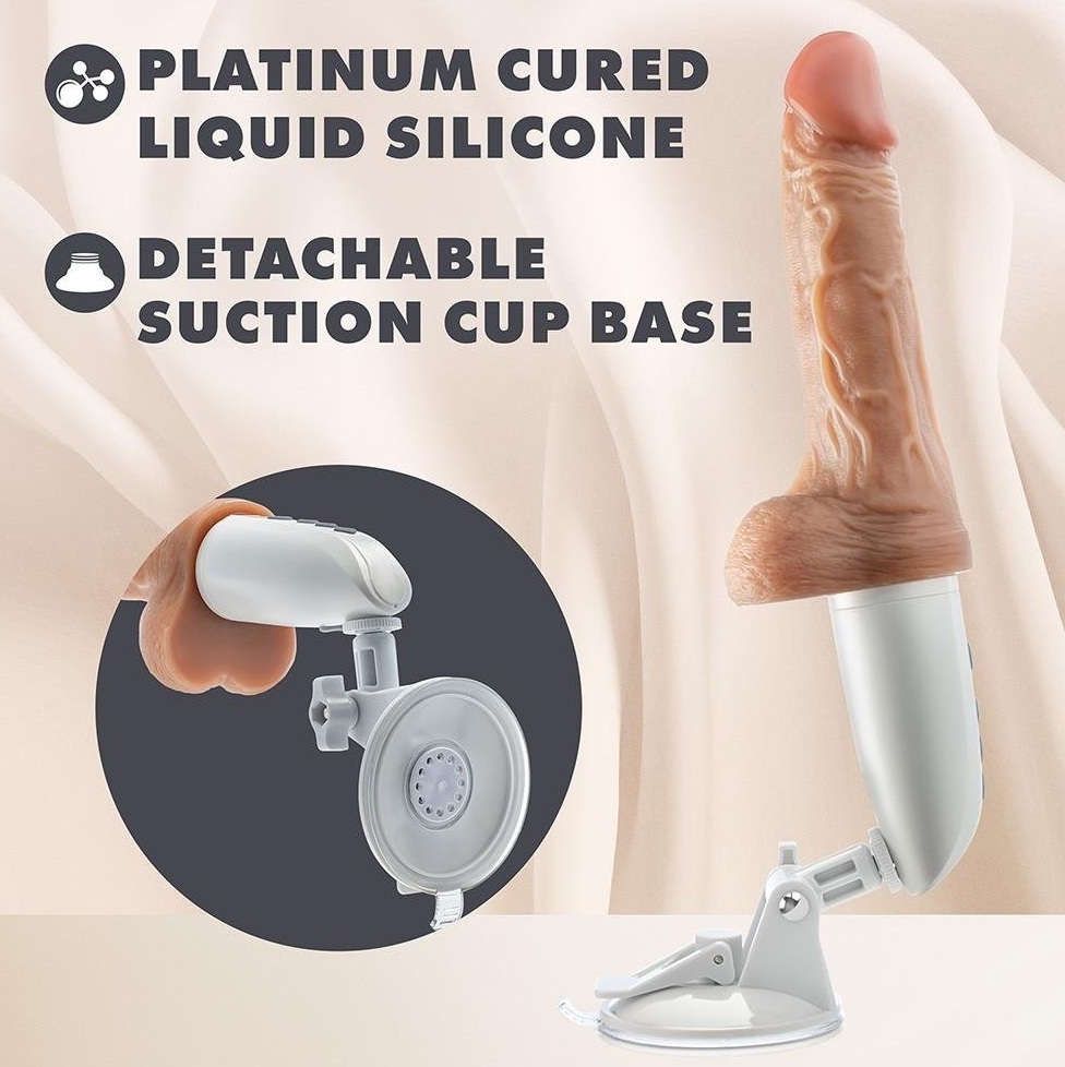 Вибратор на подставке Blush Dr. Skin Dr. Hammer с фрикциями и функцией нагревания, с пультом