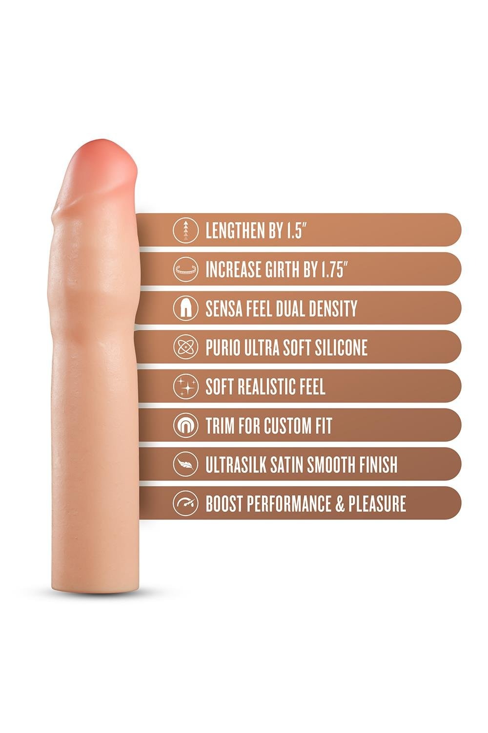 Силіконовий подовжувач пеніса Blush Performance Plus Resilience бежевий