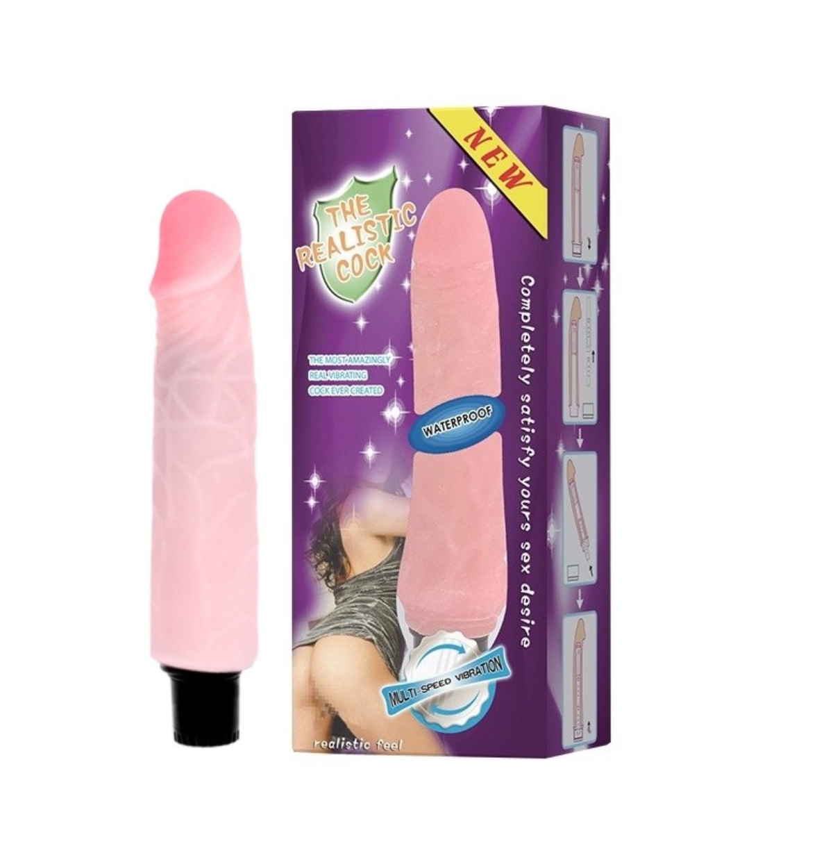 Вібратор реалістичний Baile The Realistic Cock, бежевий, 21.5 х 4 см