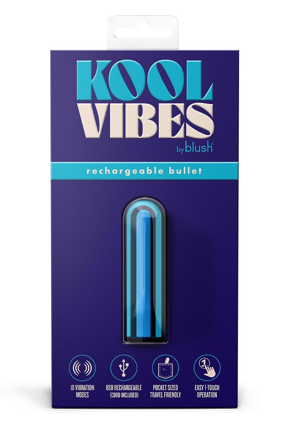 Перезаряжаемая вибрирующая пуля Blush Kool Vibes Mini голубая