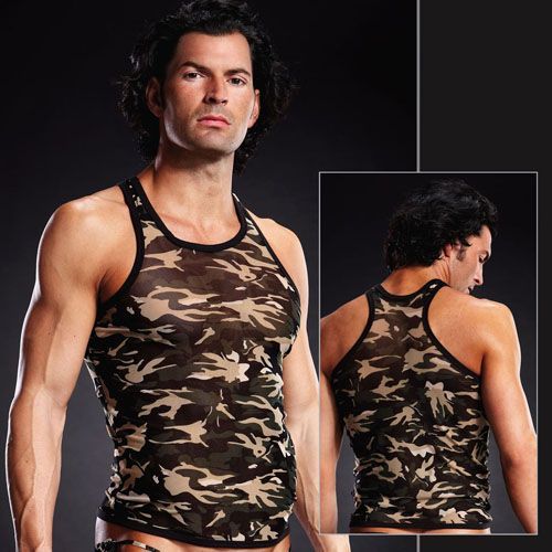 Майка чоловіча в стилі мілітарі Blue Line Pro-Mesh Racerback Tank Camouflage хакі, L/XL