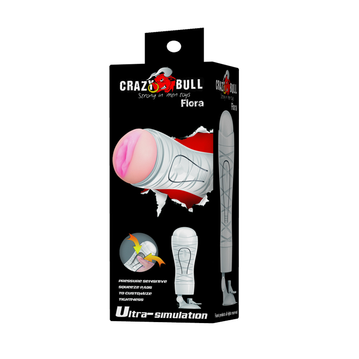 Мастурбатор-вагина Crazy Bull Flora на присоске, со стимуляцией сжатия, 28,3 × 9 см
