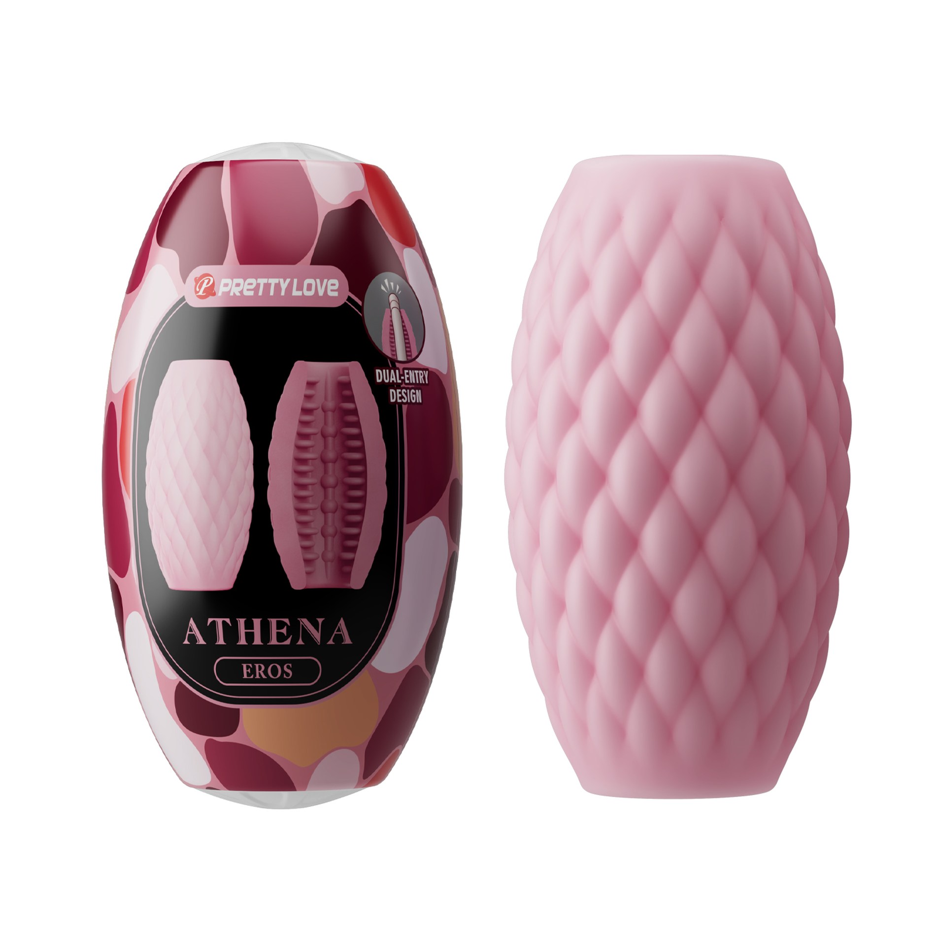 Мастурбатор яйце PRETTY LOVE Athena Eros рожеве, 7.6 х 4.2 см