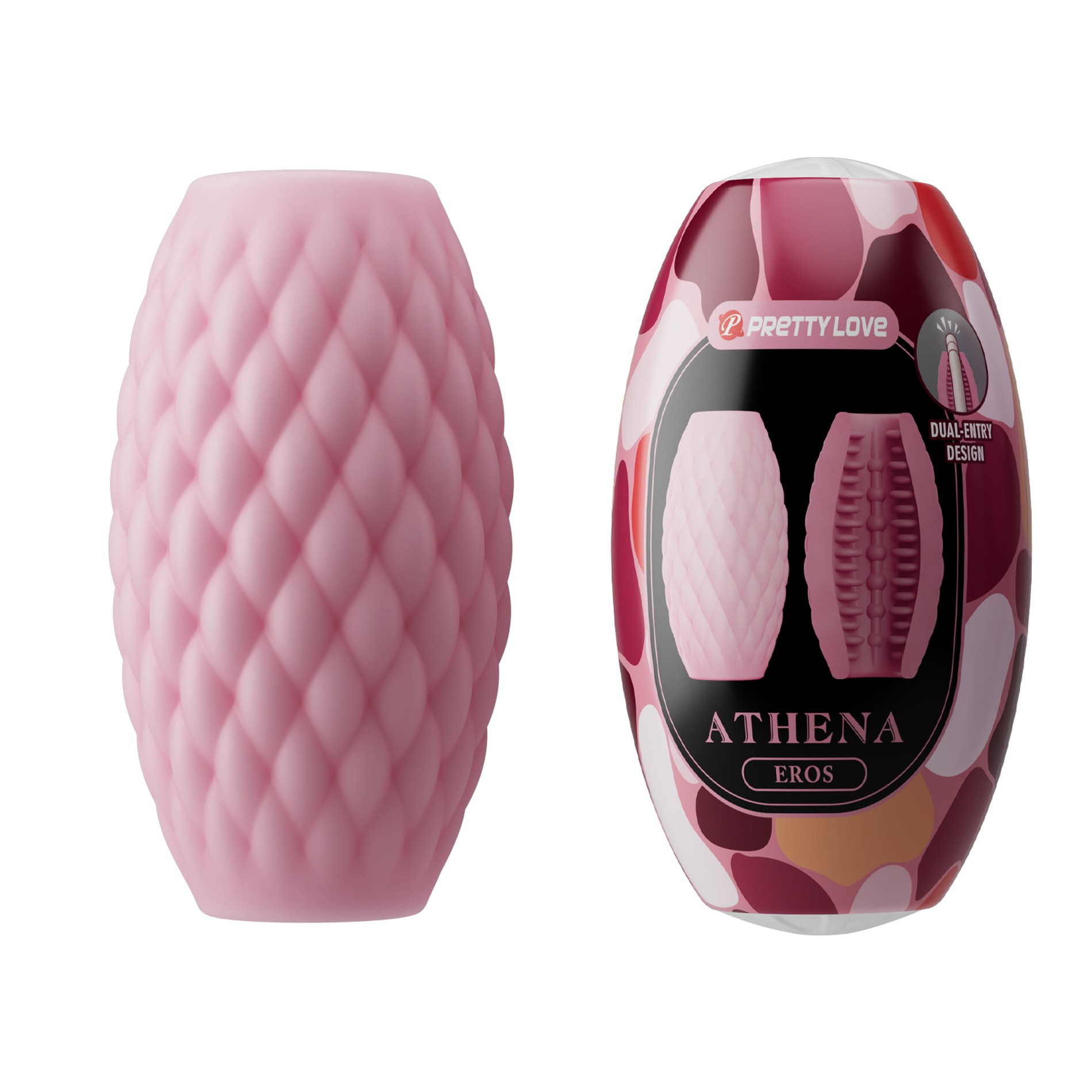 Мастурбатор яйце PRETTY LOVE Athena Eros рожеве, 7.6 х 4.2 см