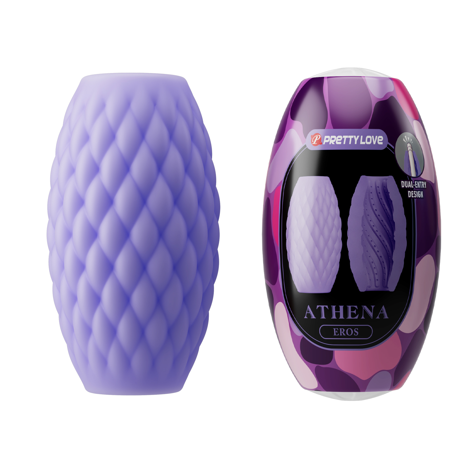 Мастурбатор яйце PRETTY LOVE Athena Eros фіолет, 7.6 х 4.2 см