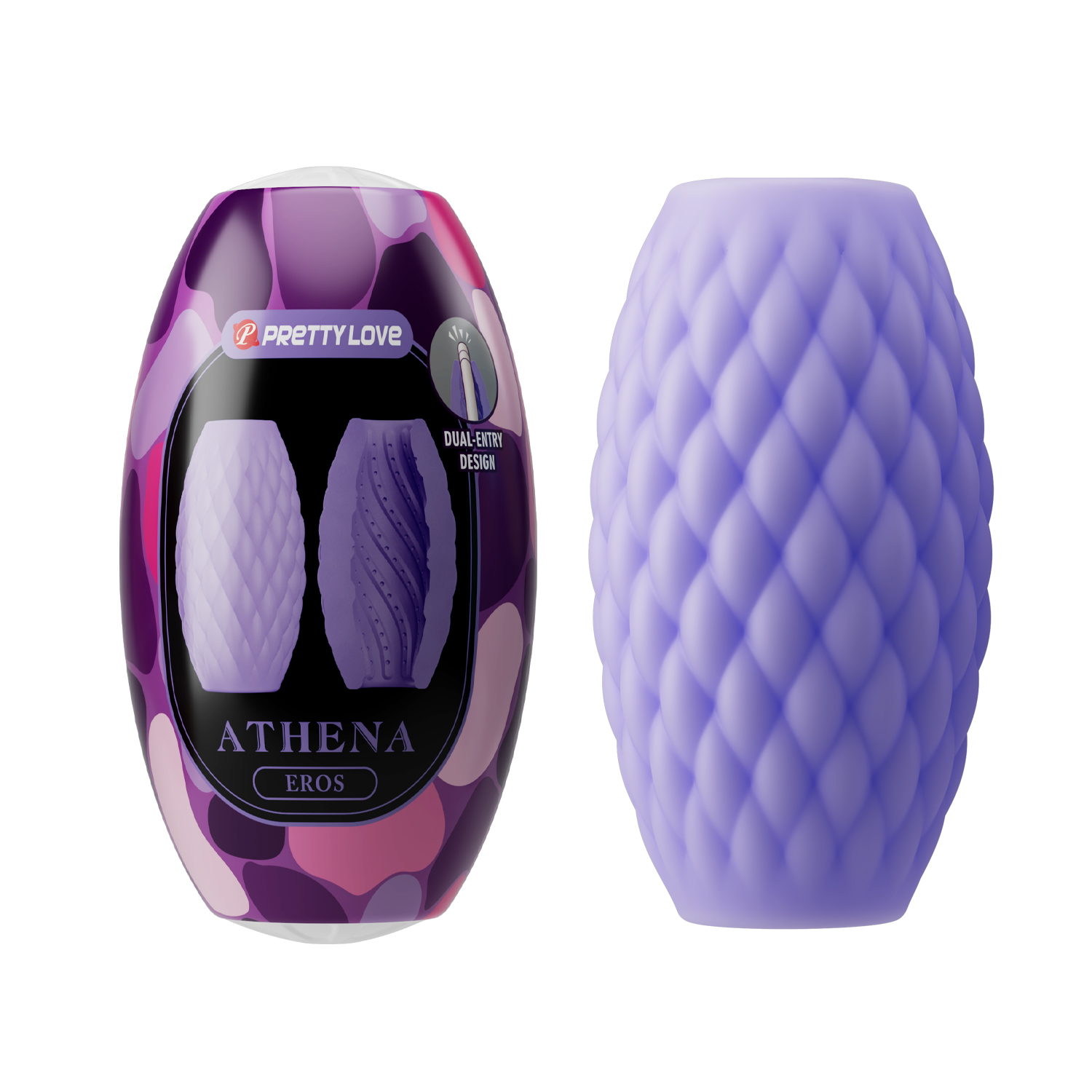 Мастурбатор яйце PRETTY LOVE Athena Eros фіолет, 7.6 х 4.2 см