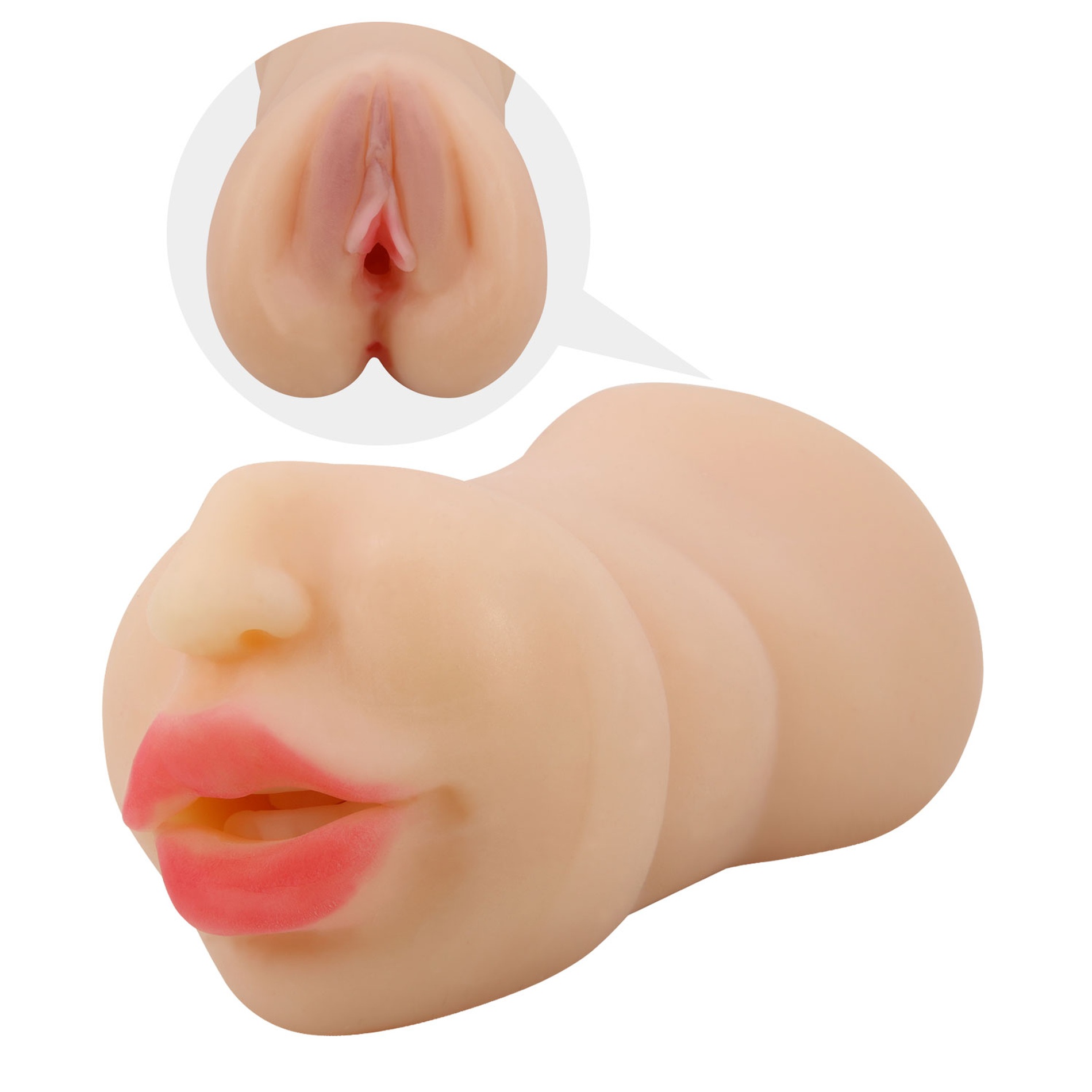 Мастурбатор з двома входами Crazy Bull Zoey Soft Skin рот і вагіна, 17 х 8.2 см
