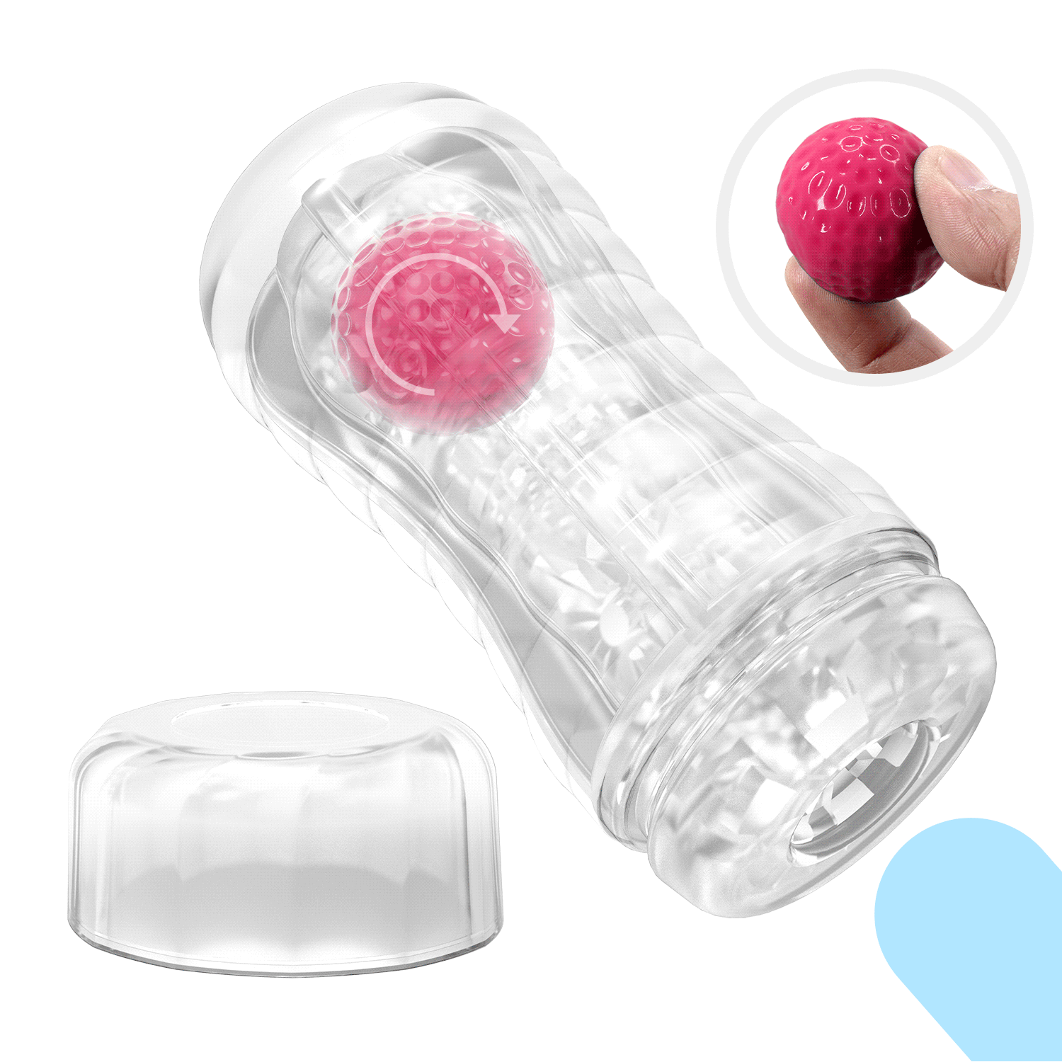 Мастурбатор у колбі PRETTY LOVE Planet прозорий, з рожевою кулькою, 18 х 7.7 см