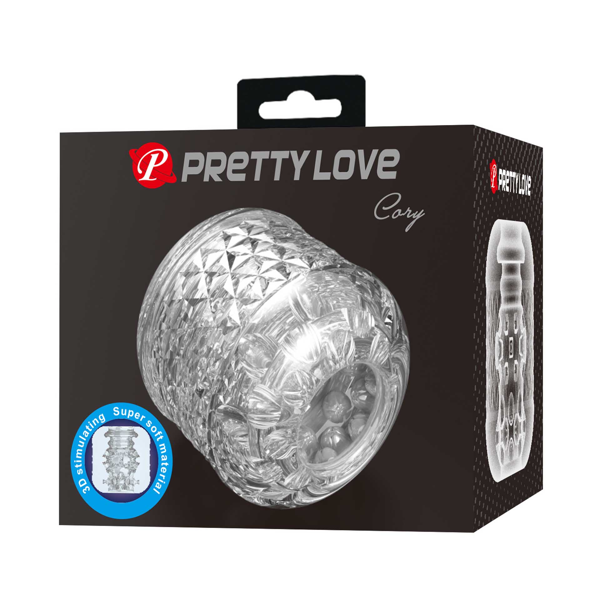 Мастурбатор міні наскрізний PRETTY LOVE Cary рельєфний, прозорий