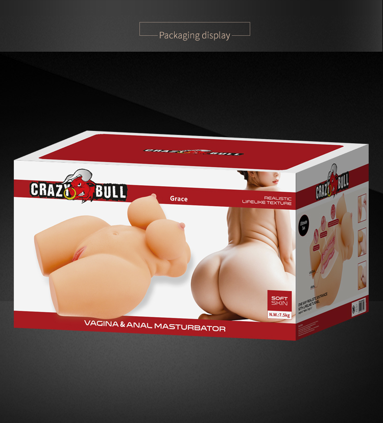 Мастурбатор-торс CRAZY BULL Grace, реалистичный, 37.5 х 24 см