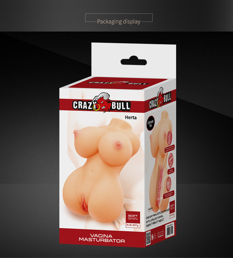 Мастурбатор вагина мини-торс CRAZY BULL Herta, 16 х 10 см