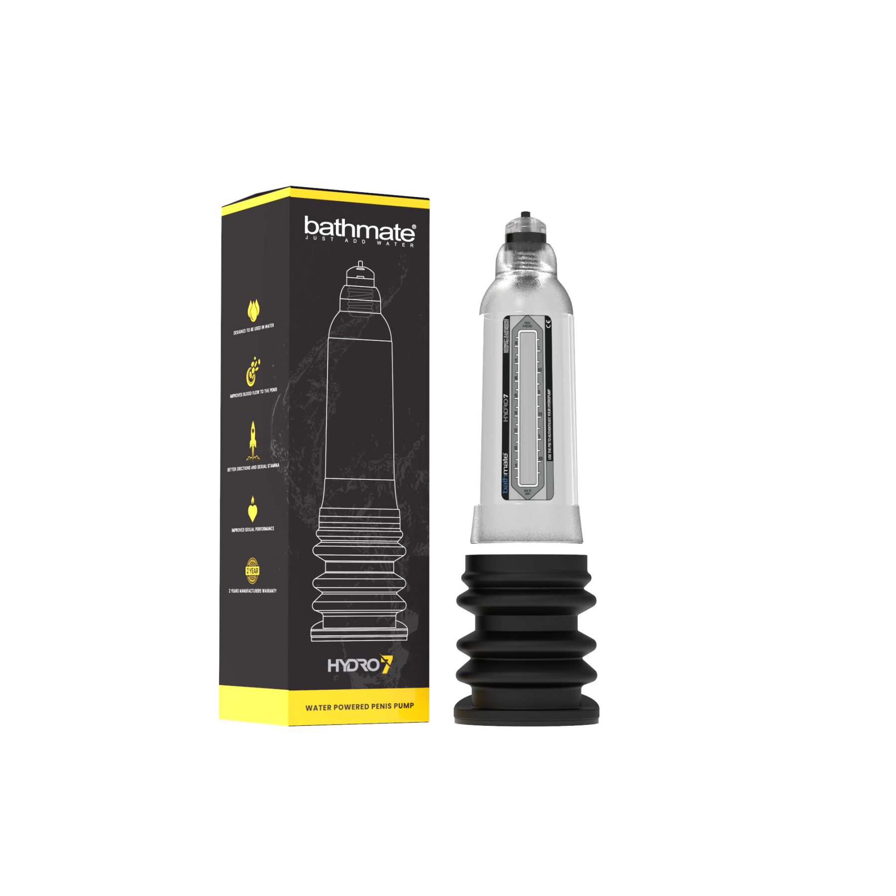 Гидропомпа Bathmate Hydro 7 Clear, для члена длиной от 12,5 до 18 см, диаметр до 5 см
