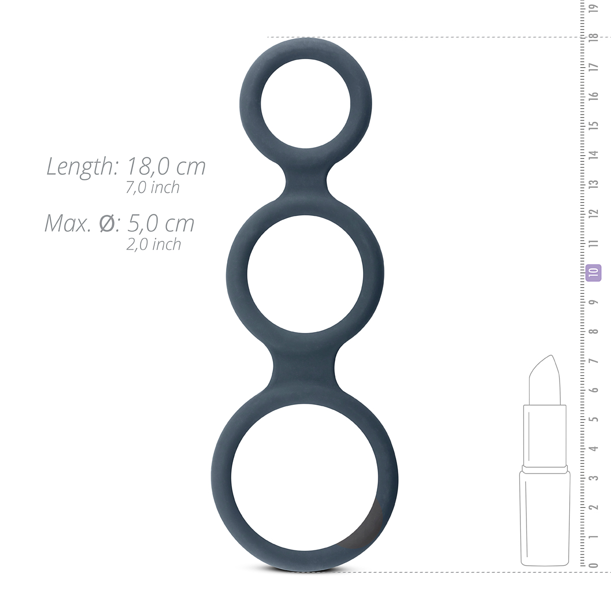 Тройное силиконовое кольцо Boners для пениса Triple Ring