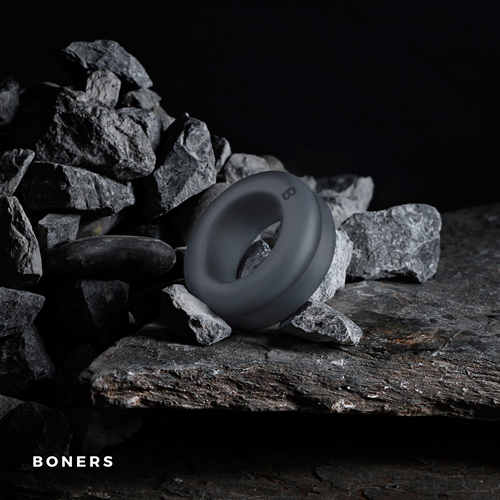 Ерекційне кільце із силікону Boners Diamond, сіре