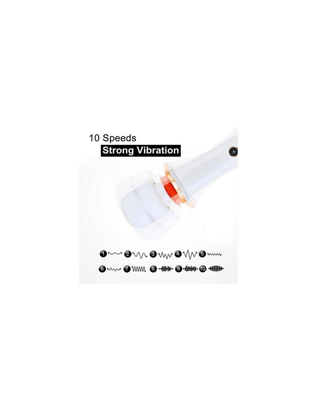 Вібратор-мікрофон білий Massager Super Powerful 10 Function