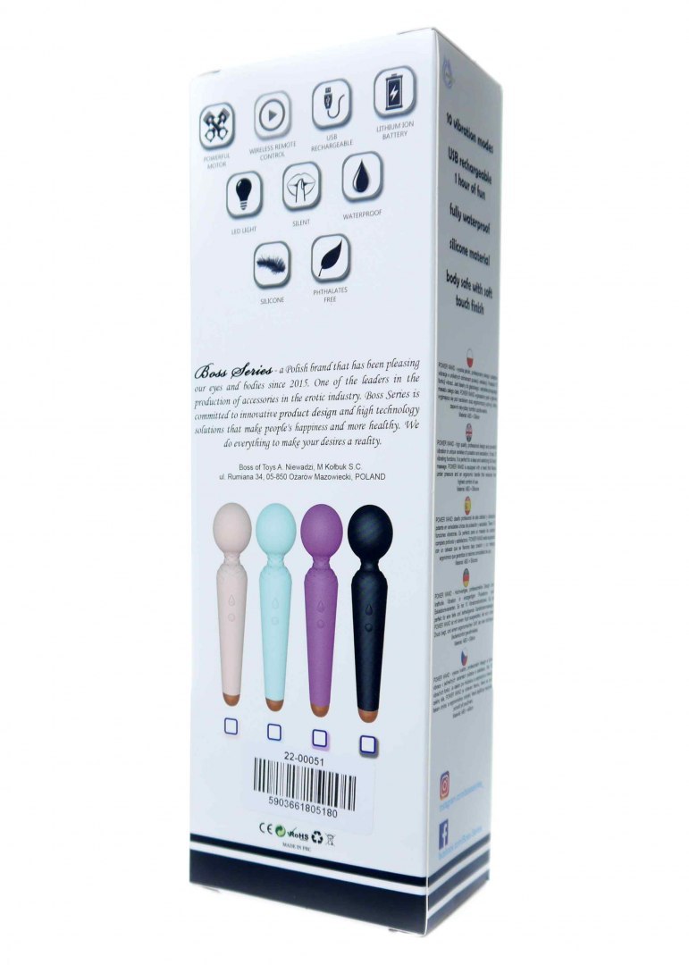 Вибро-Микрофон голубой Rechargeable Power Wand USB 10 Functions