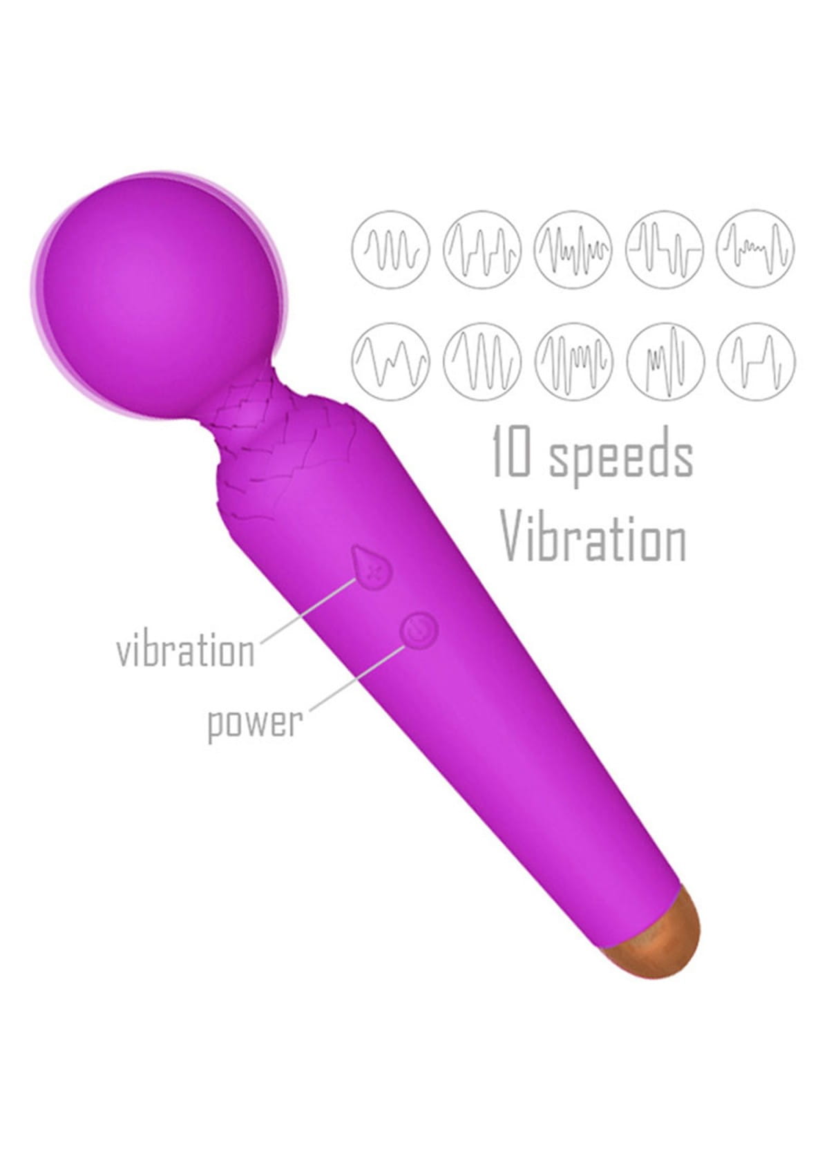 Вибромассажер микрофон Power Wand, фиолетовый