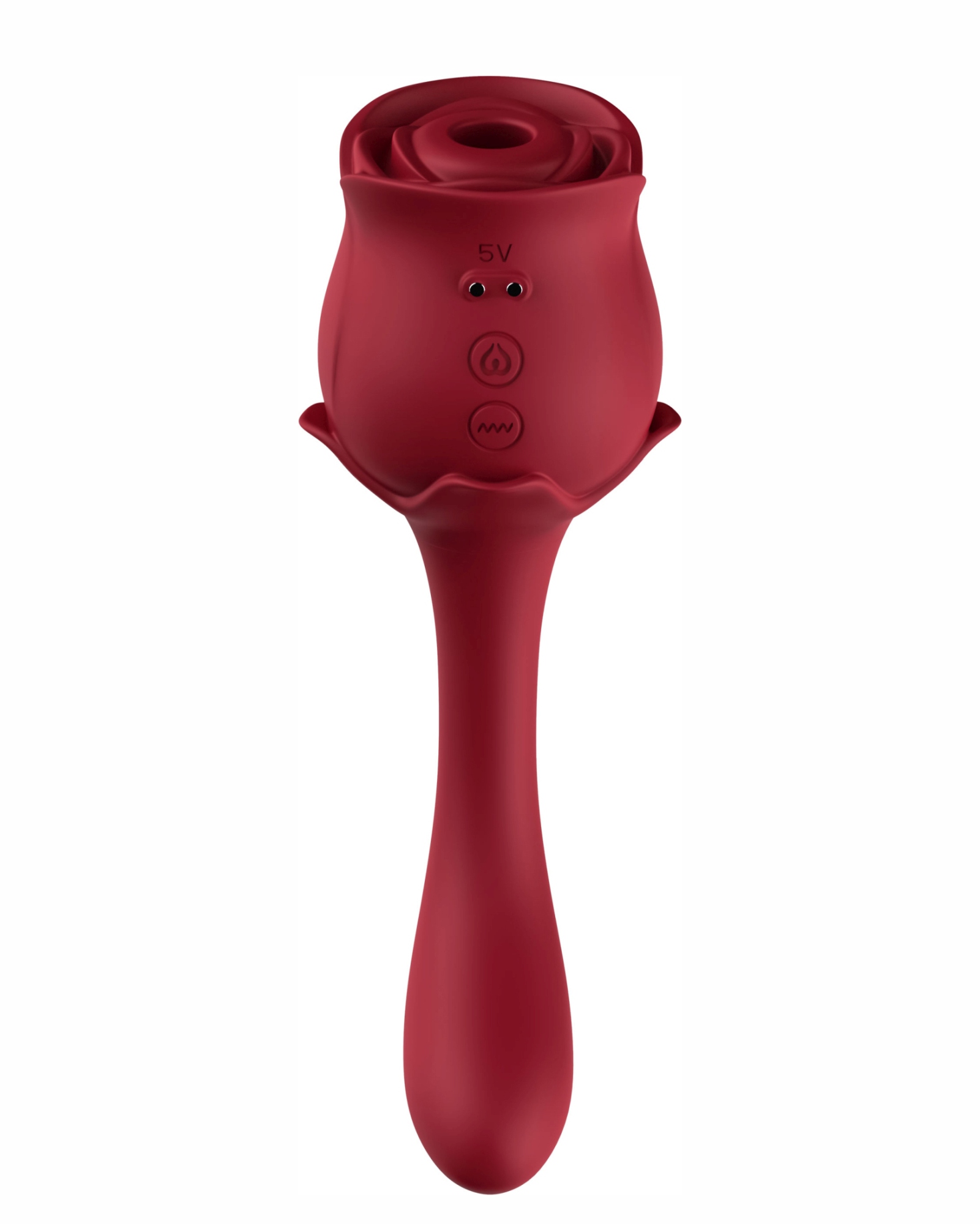 Вібратор двосторонній з повітряною стимуляцією ROSE, червоний