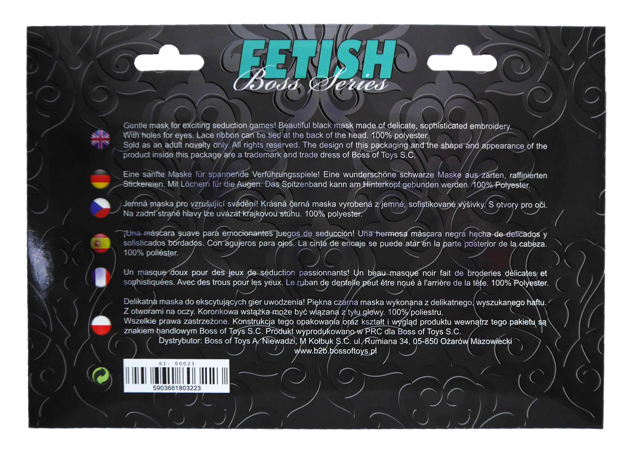 Венеціанська Маска чорна Love Mask - Boss Series Fetish