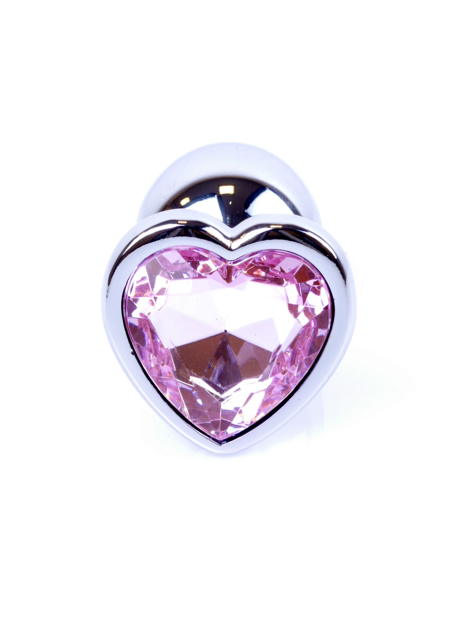 Анальний корок з каменем Plug-Jewellery Silver Heart PLUG- Rose