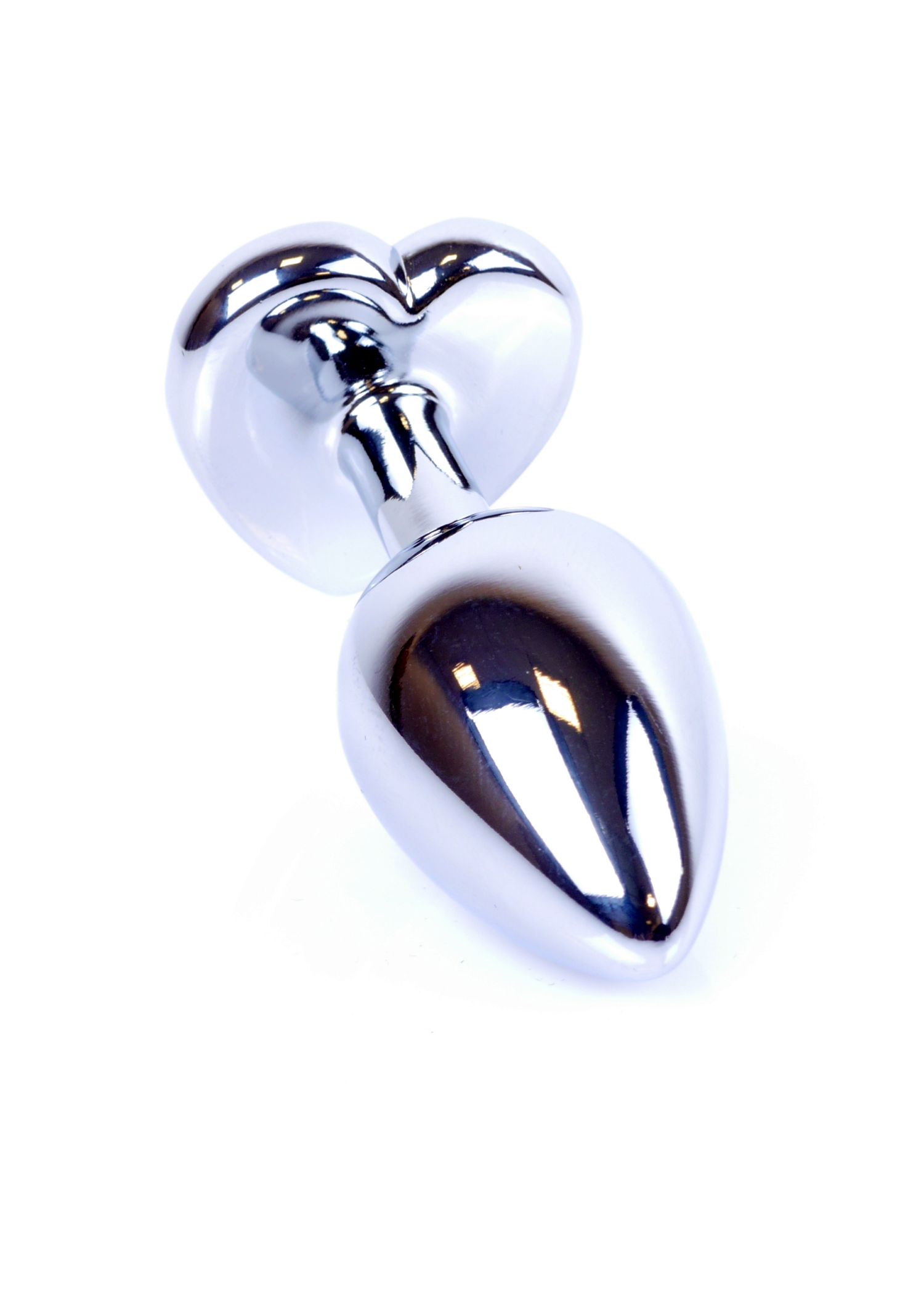 Анальний корок з каменем Plug-Jewellery Silver Heart PLUG- Rose