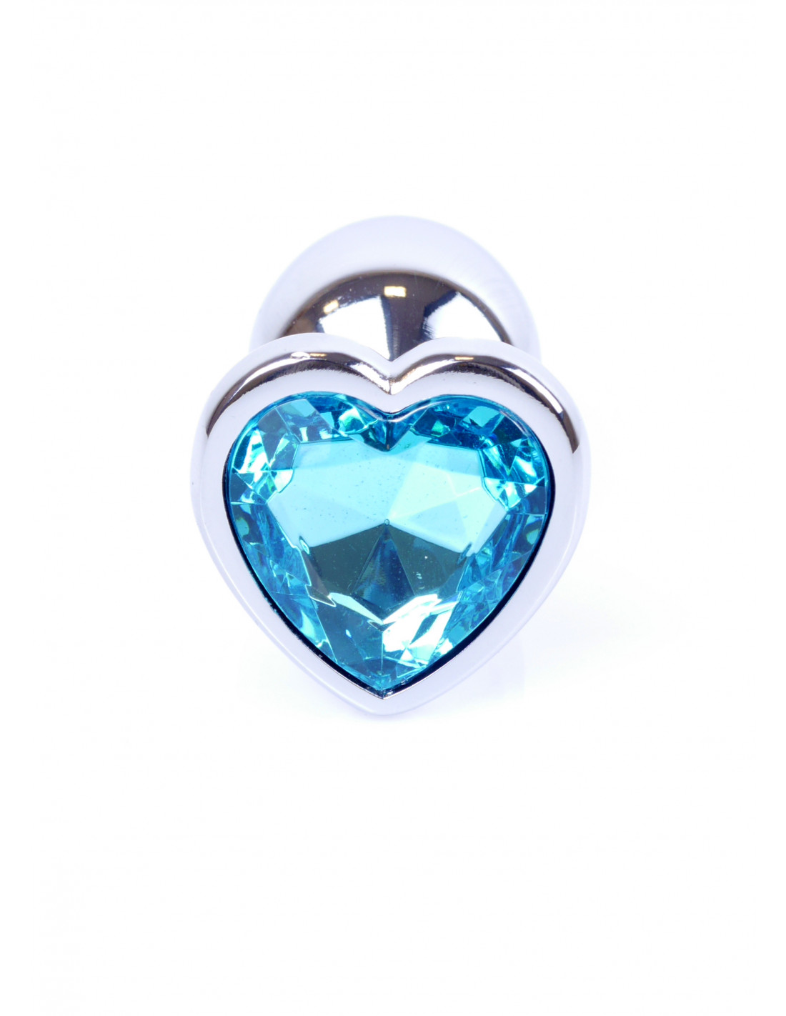 Анальна пробка Plug-Jewellery Silver Heart PLUG-Light Blue