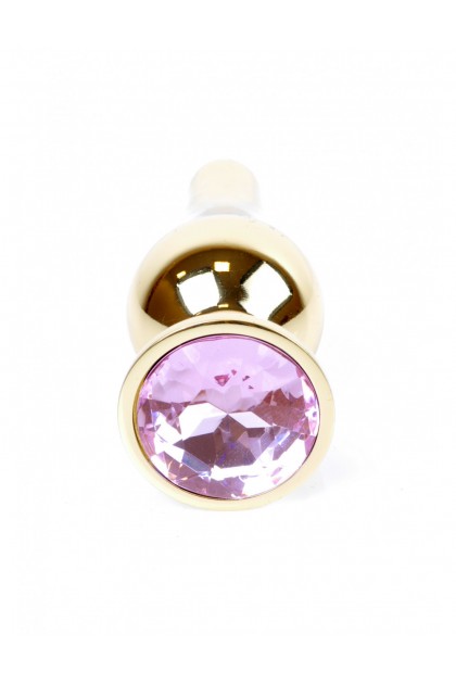 Анальна пробка з рожевим каменем Plug-Jewellery Gold BUTT PLUG-Rose