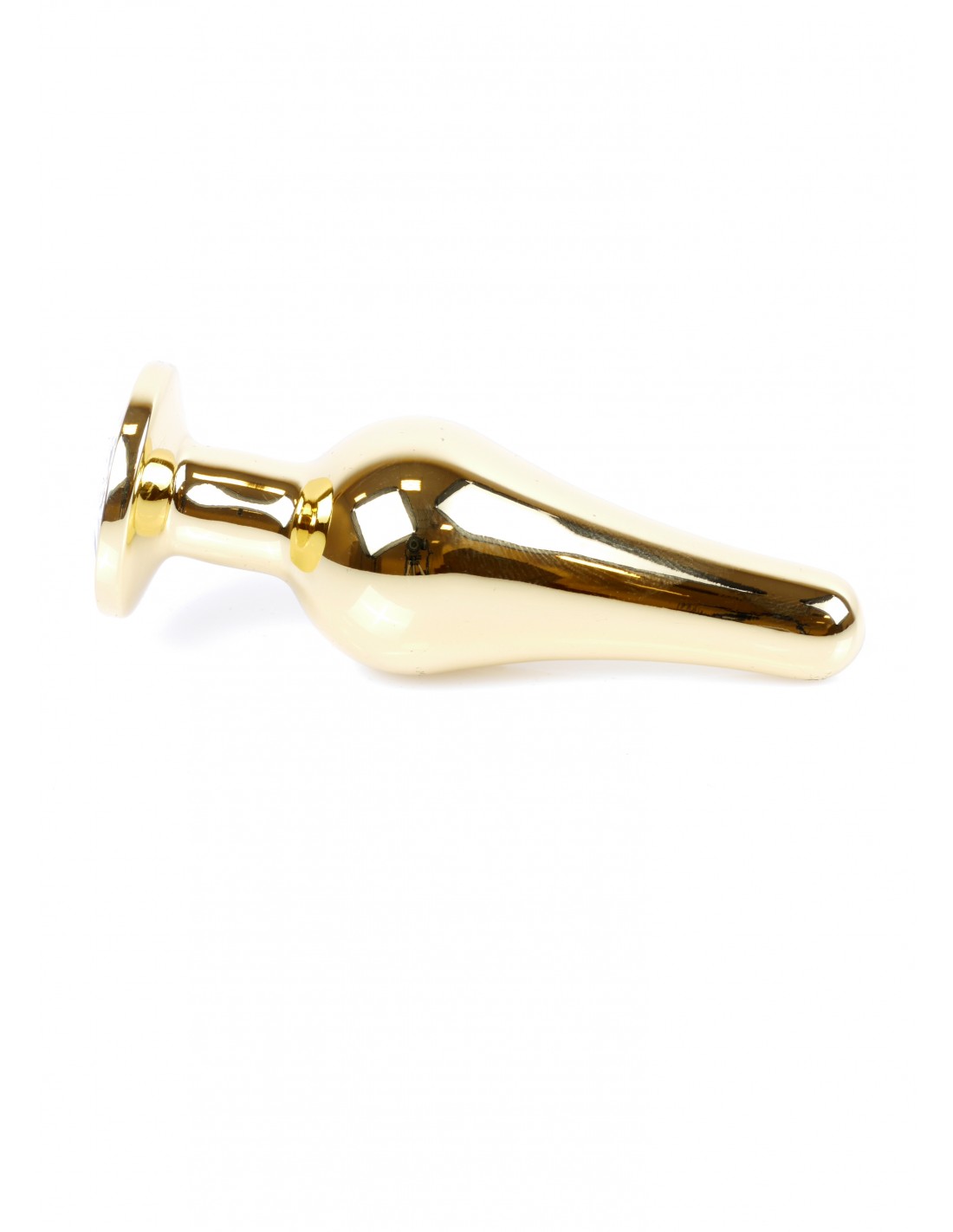 Анальний плаг з каменем Plug-Jewellery Gold BUTT PLUG- Clear