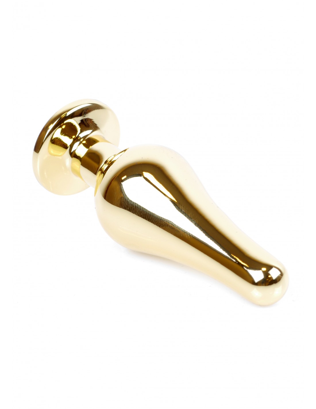 Анальний плаг з каменем Plug-Jewellery Gold BUTT PLUG- Clear