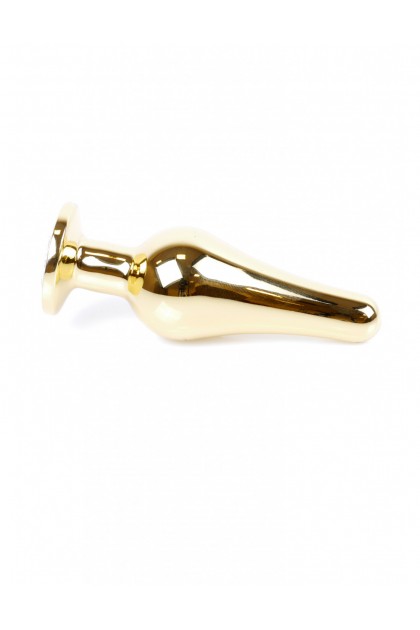 Анальная пробка из нержавеющей стали с камнем Plug-Jewellery Gold BUTT PLUG- Dark Blue
