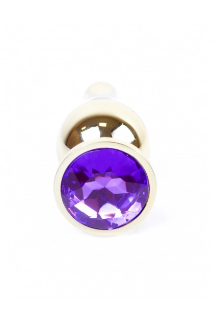Анальна пробка з фіолетовим каменем Plug-Jewellery Gold BUTT PLUG-Purple