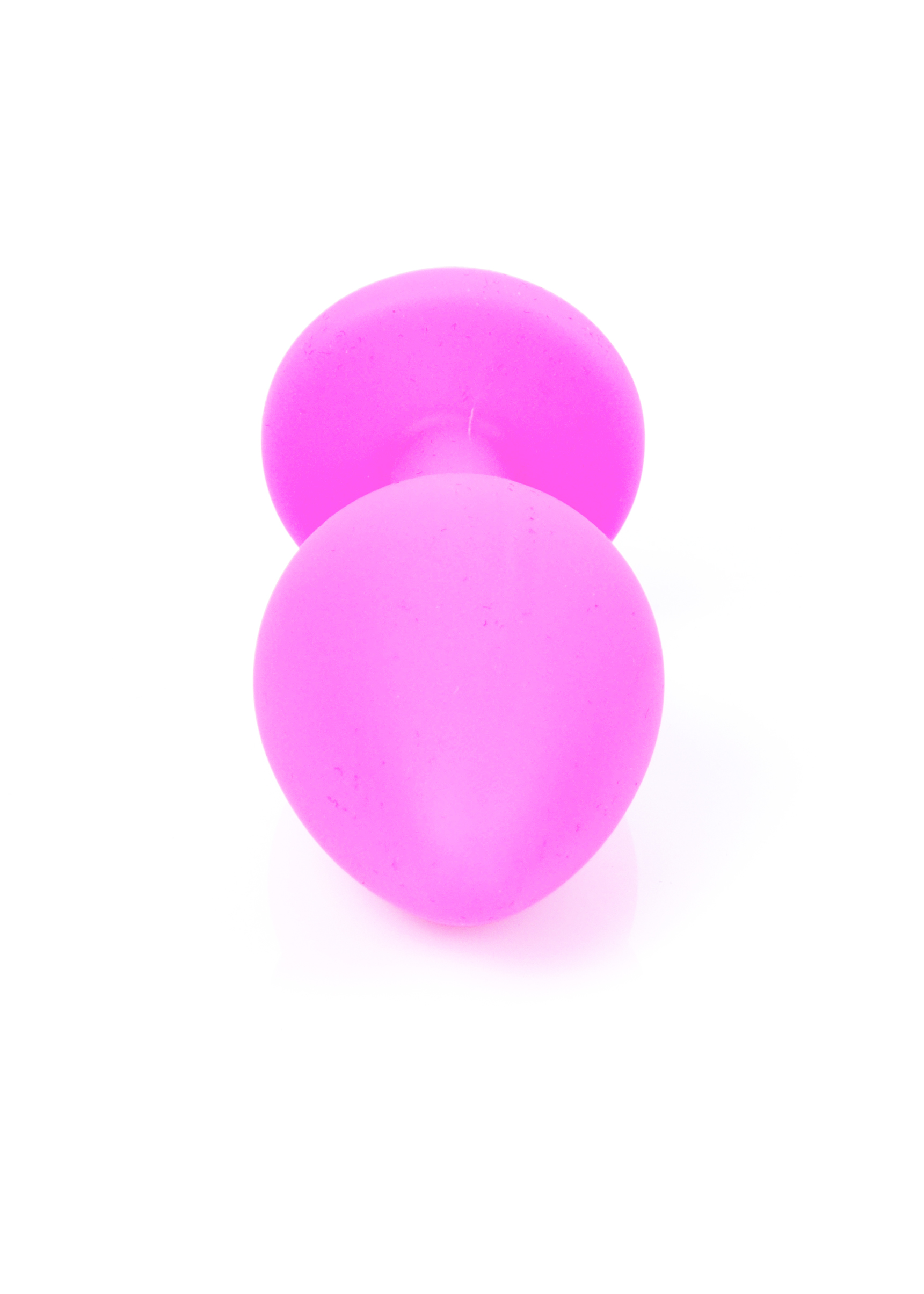 Анальная пробка с голубым кристаллом Plug-Jewellery Pink Silicon PLUG Medium- Light Blue Diamond