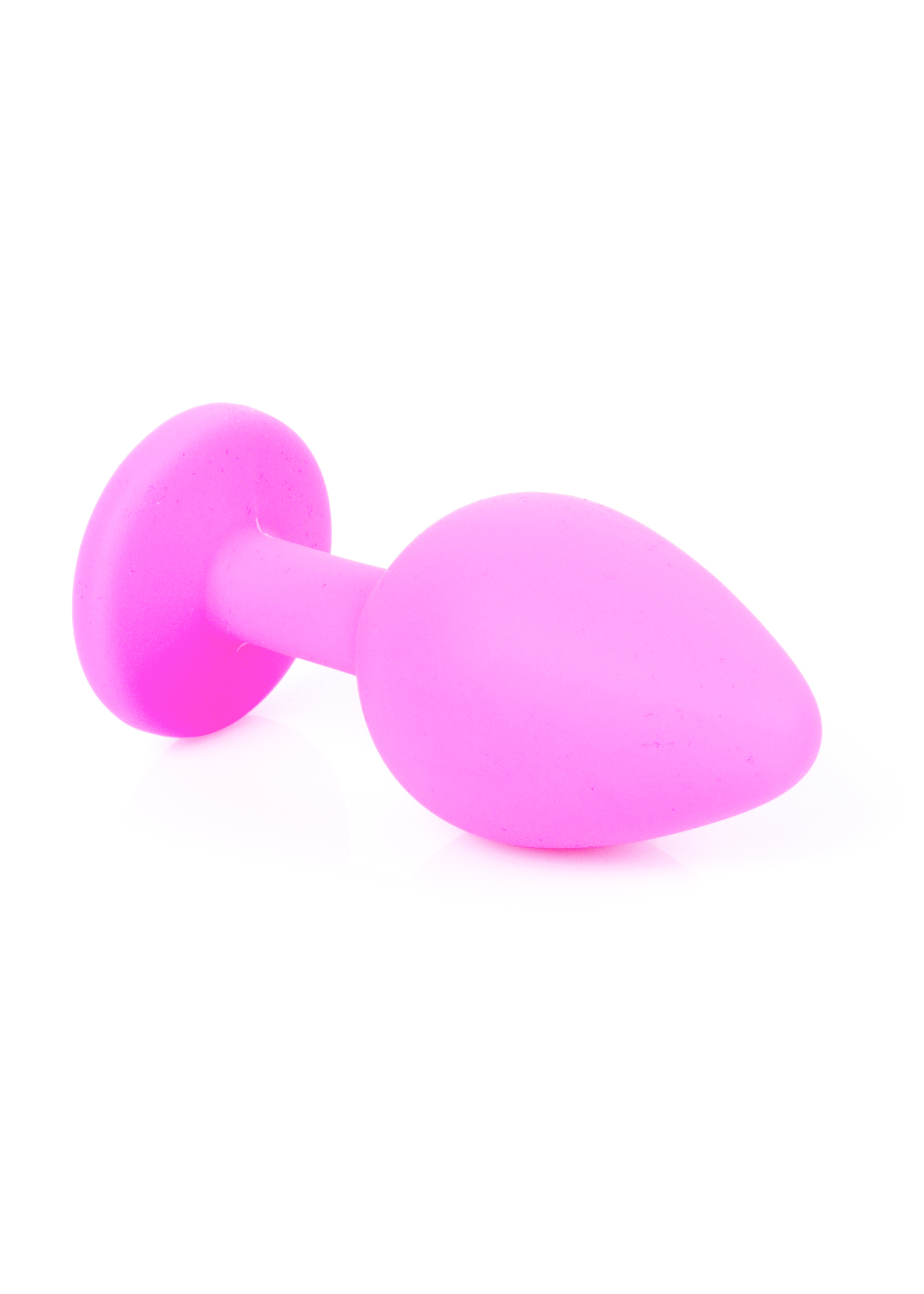 Анальная пробка с голубым кристаллом Plug-Jewellery Pink Silicon PLUG Medium- Light Blue Diamond