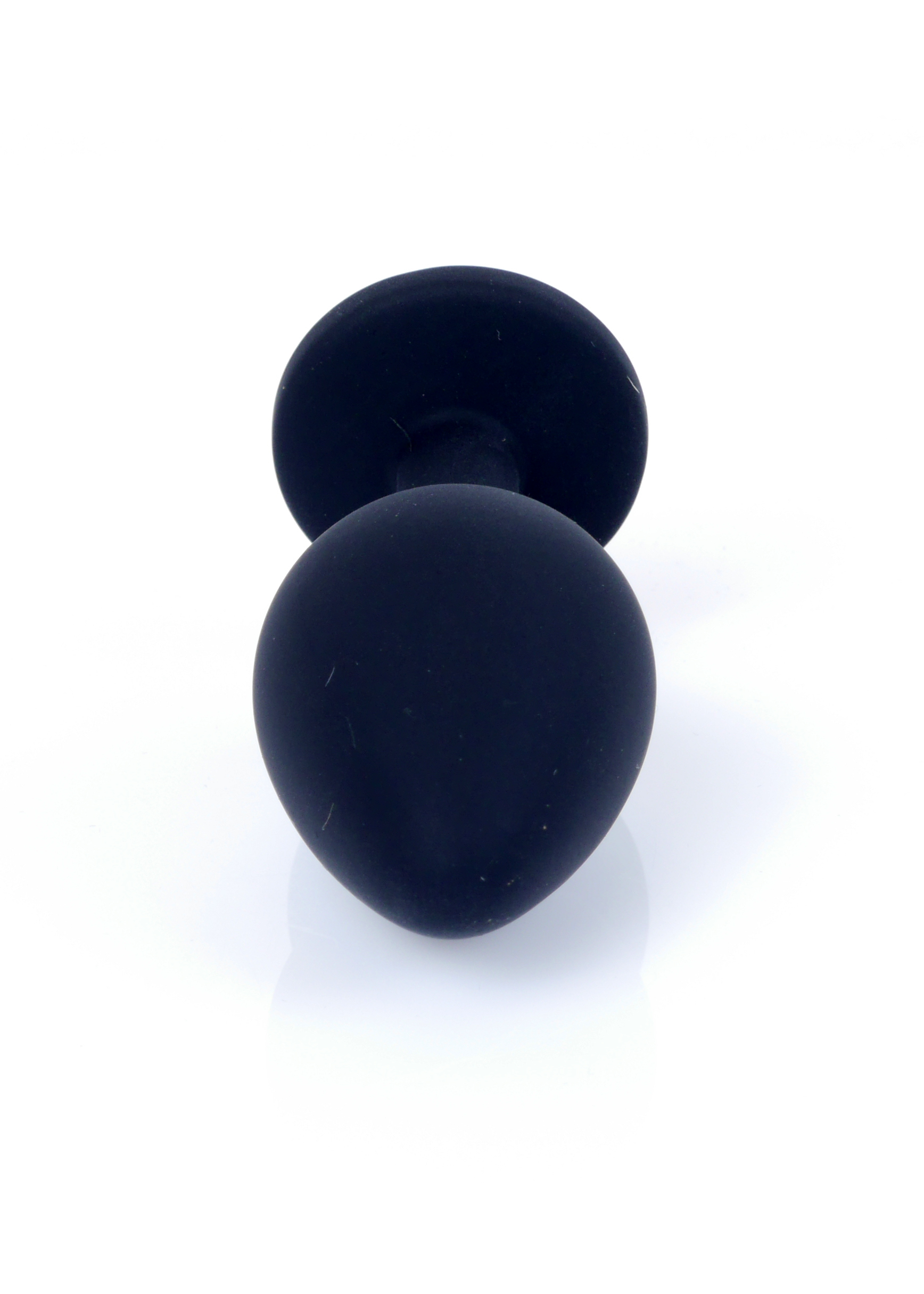 Анальная пробка черная с камнем Plug-Jewellery Black Silicon PLUG Medium- Pink Diamond