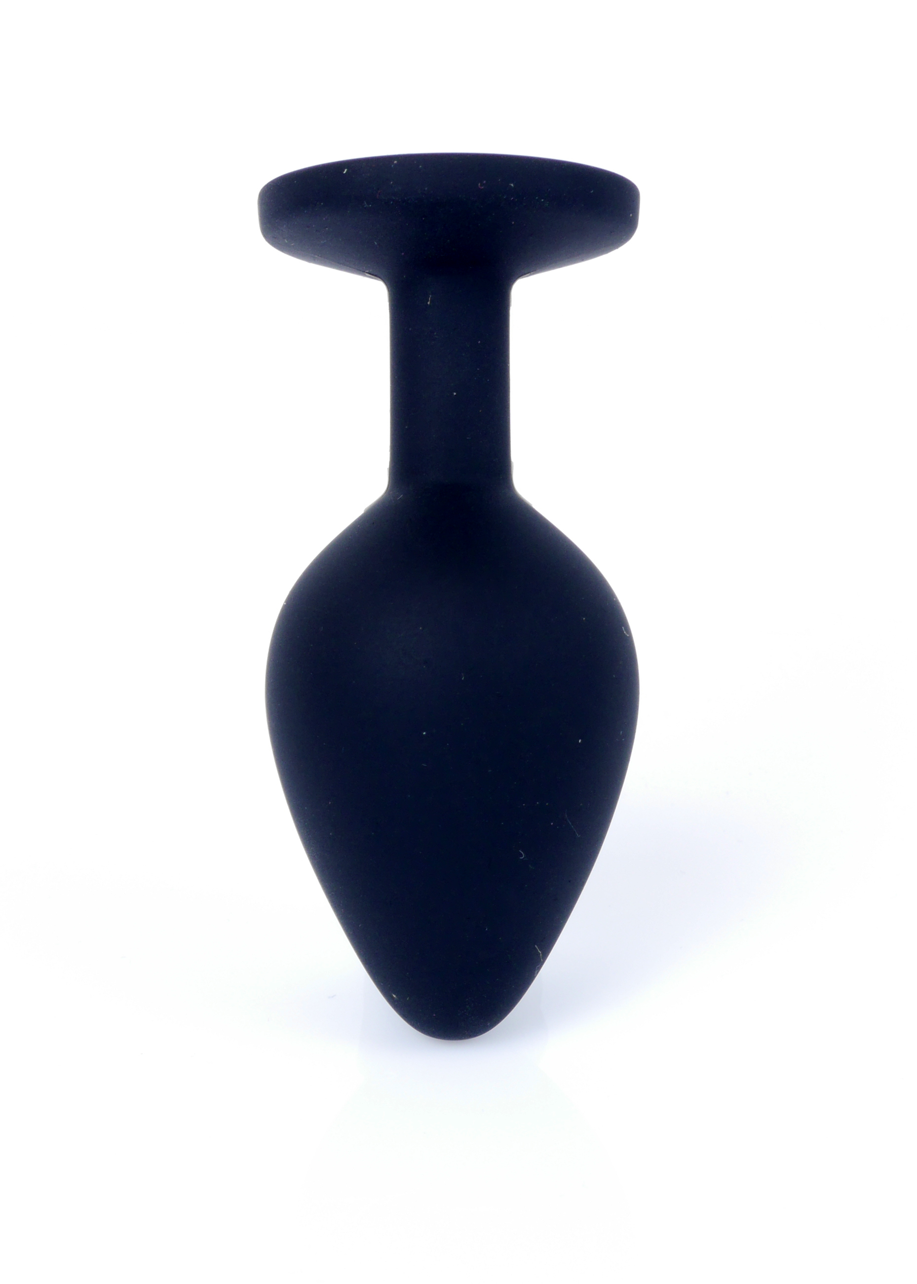 Анальная пробка черная с камнем Plug-Jewellery Black Silicon PLUG Medium- Pink Diamond