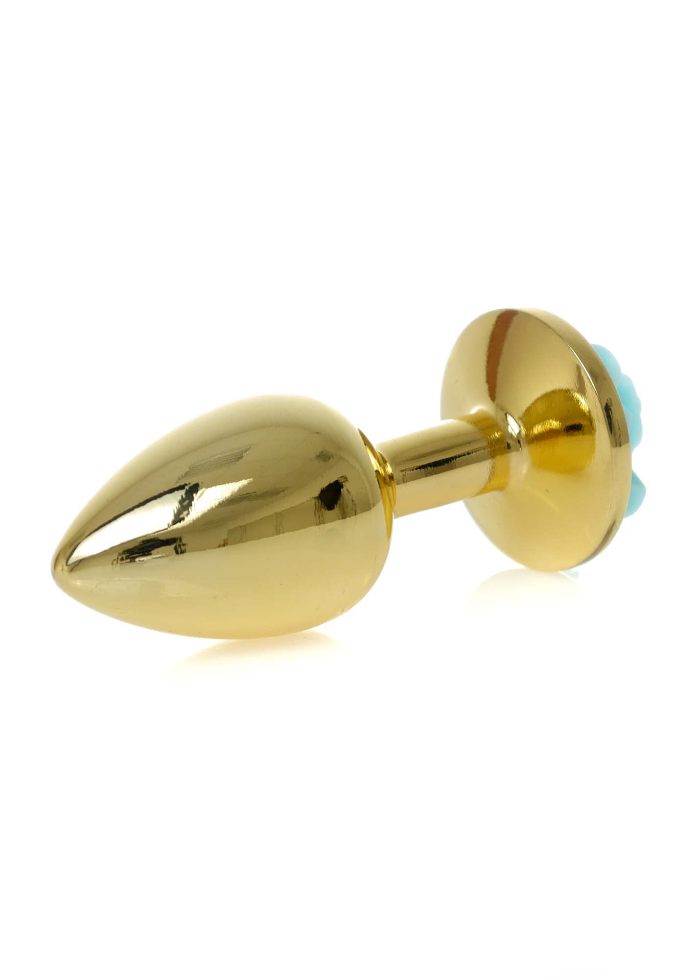 Анальна пробка з блакитною трояндою Plug-Jewellery Gold PLUG ROSE- Light Blue