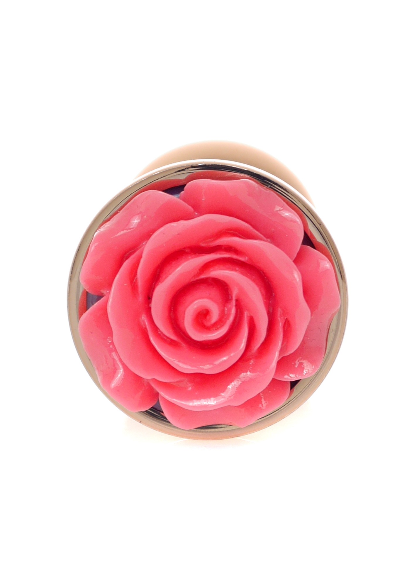 Анальная пробка с розовой розочкой Plug-Jewellery Red Gold PLUG ROSE- Pink