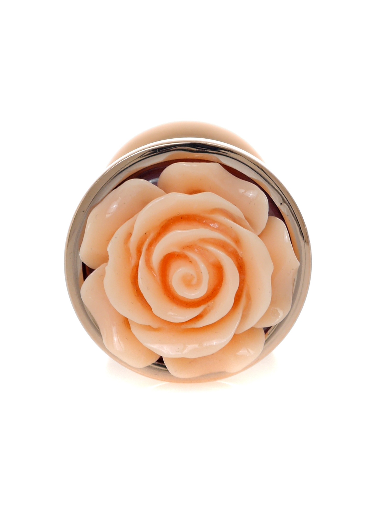 Анальна пробка з помаранчевою трояндочкою Plug-Jewellery Red Gold PLUG ROSE-Peach
