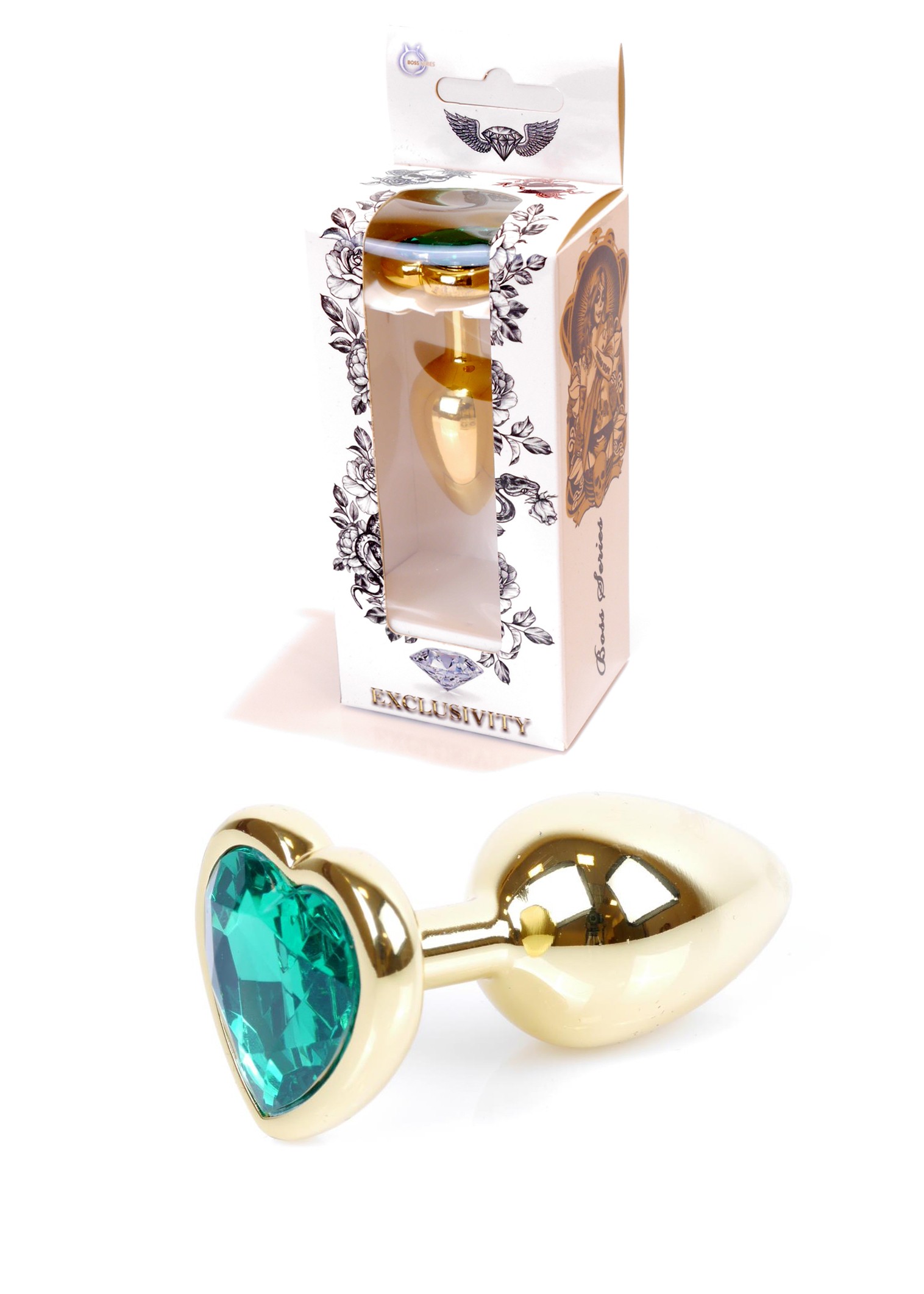 Анальна пробка S із зеленим каменем Boss of toys Jewellery
