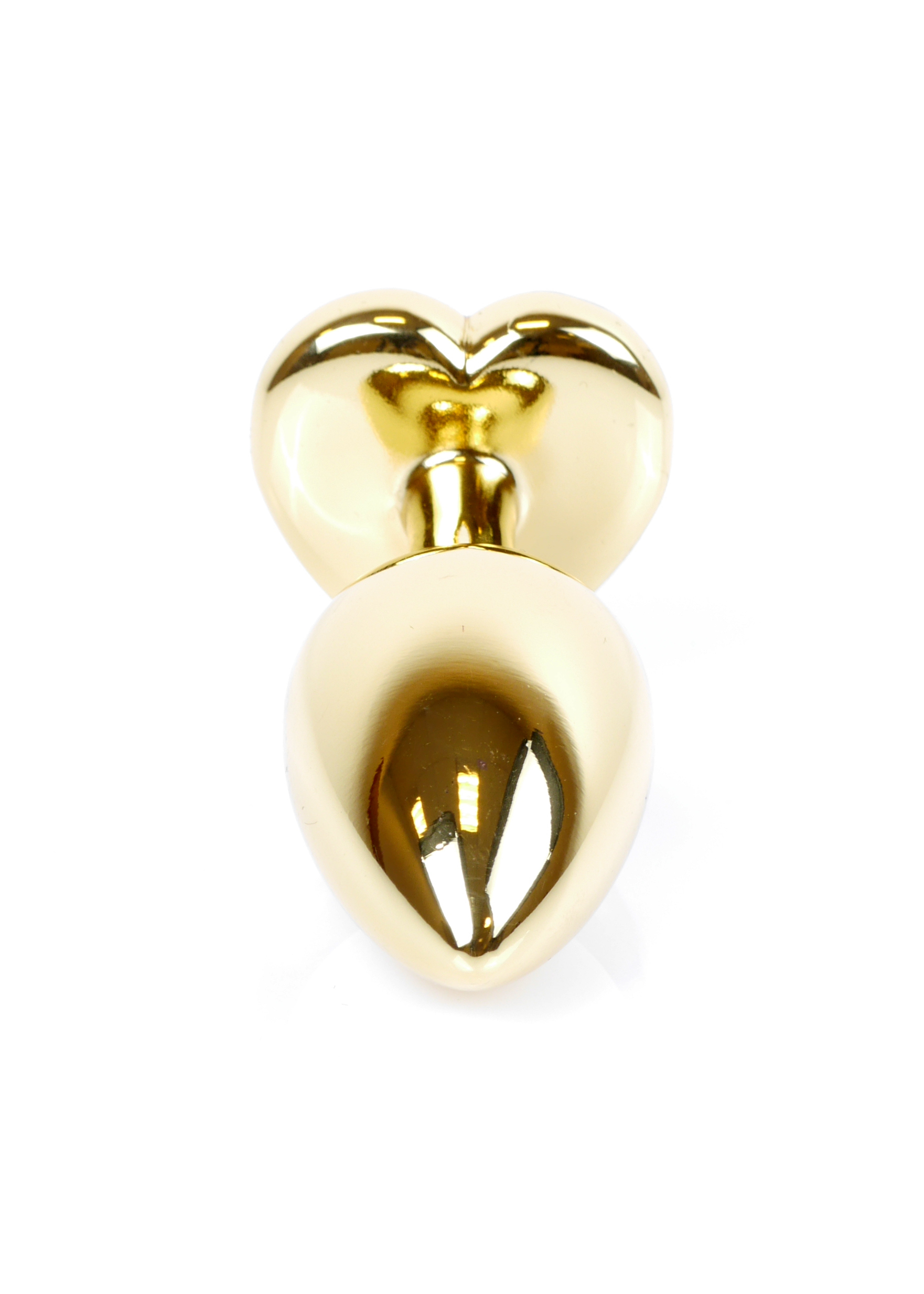 Анальная пробка с фиолетовым камнем, сердце Jewellery