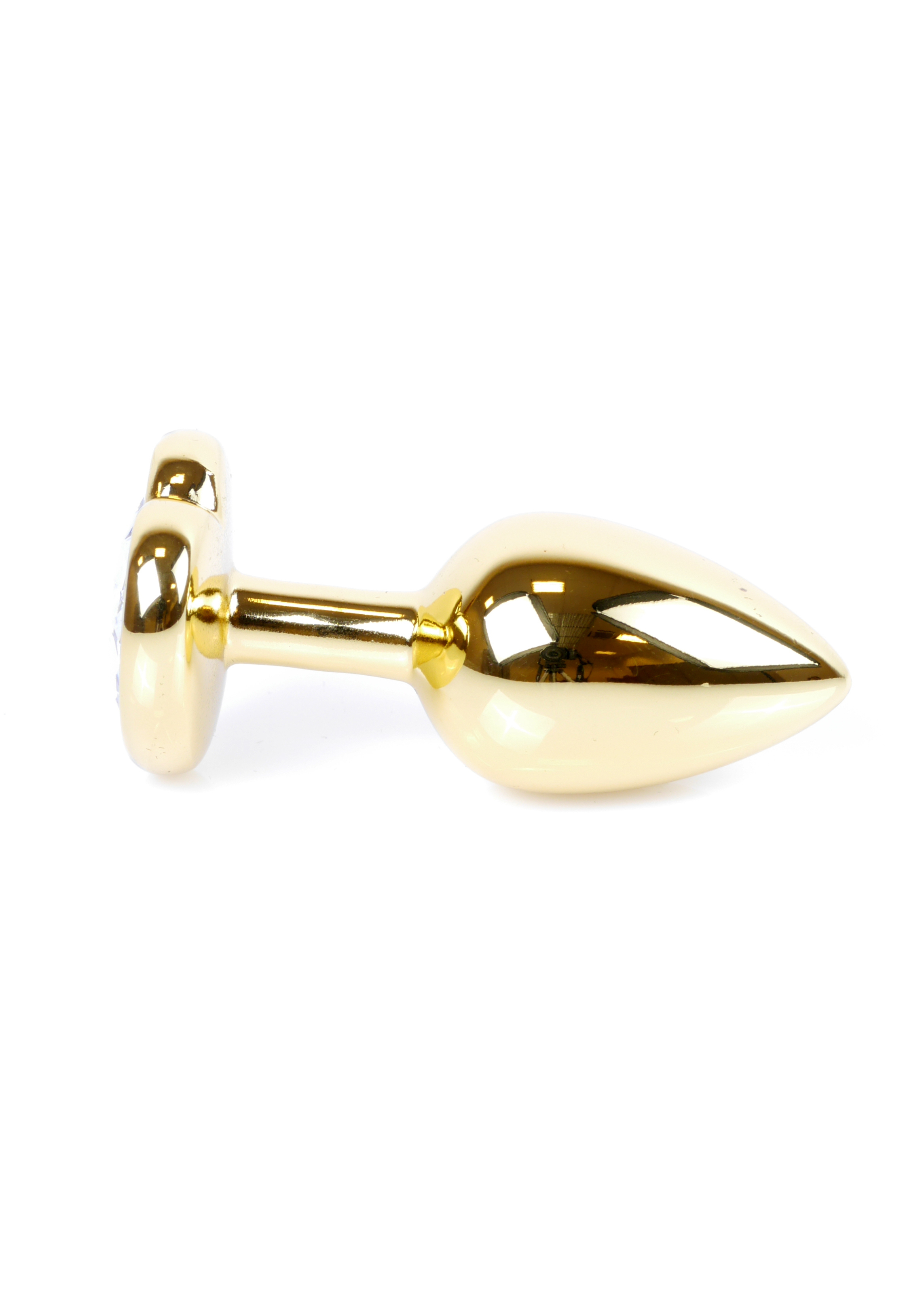 Анальная пробка с фиолетовым камнем, сердце Jewellery