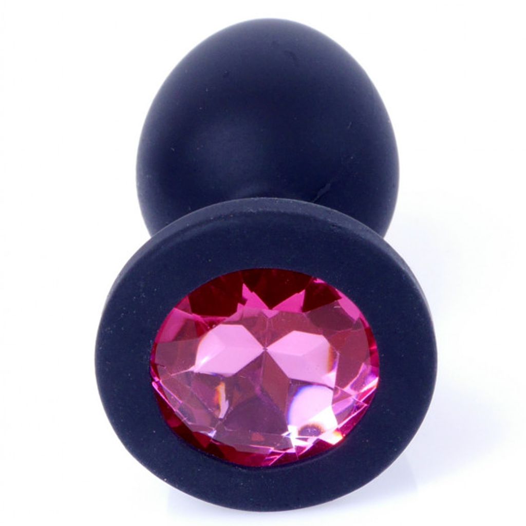 Анальний корок з рожевим каменем, силікон Jewellery