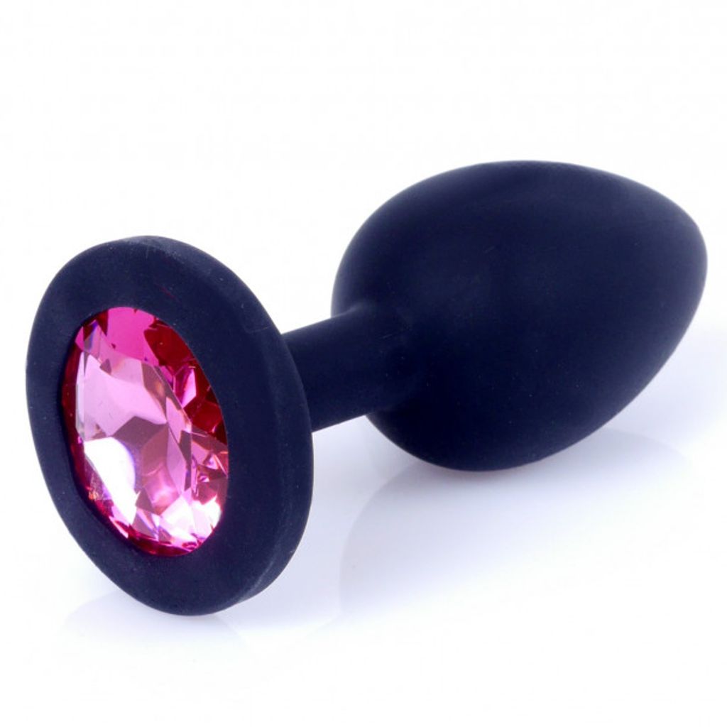 Анальний корок з рожевим каменем, силікон Jewellery