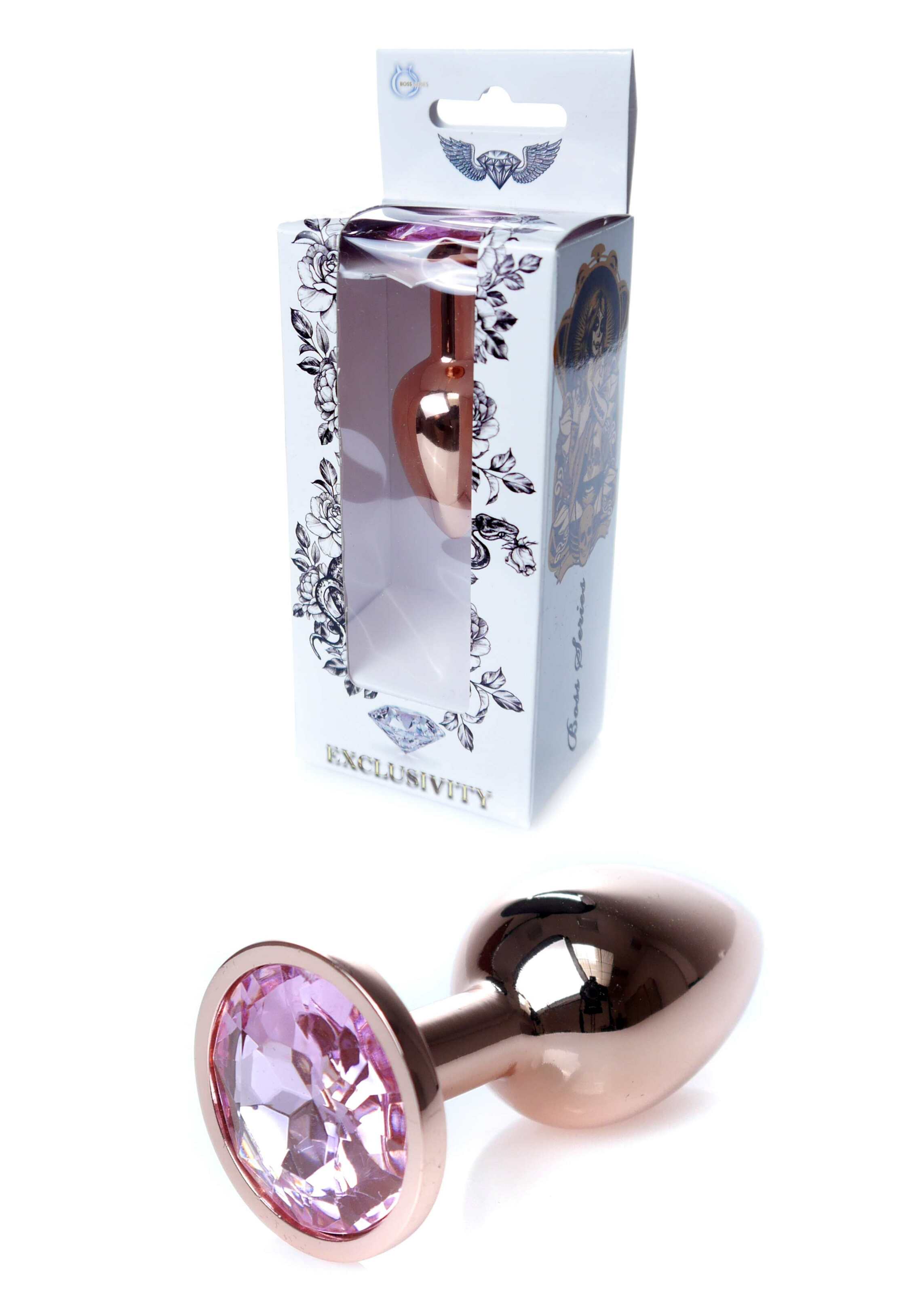 Анальная пробка S с розовым камнем Boss of toys Jewellery
