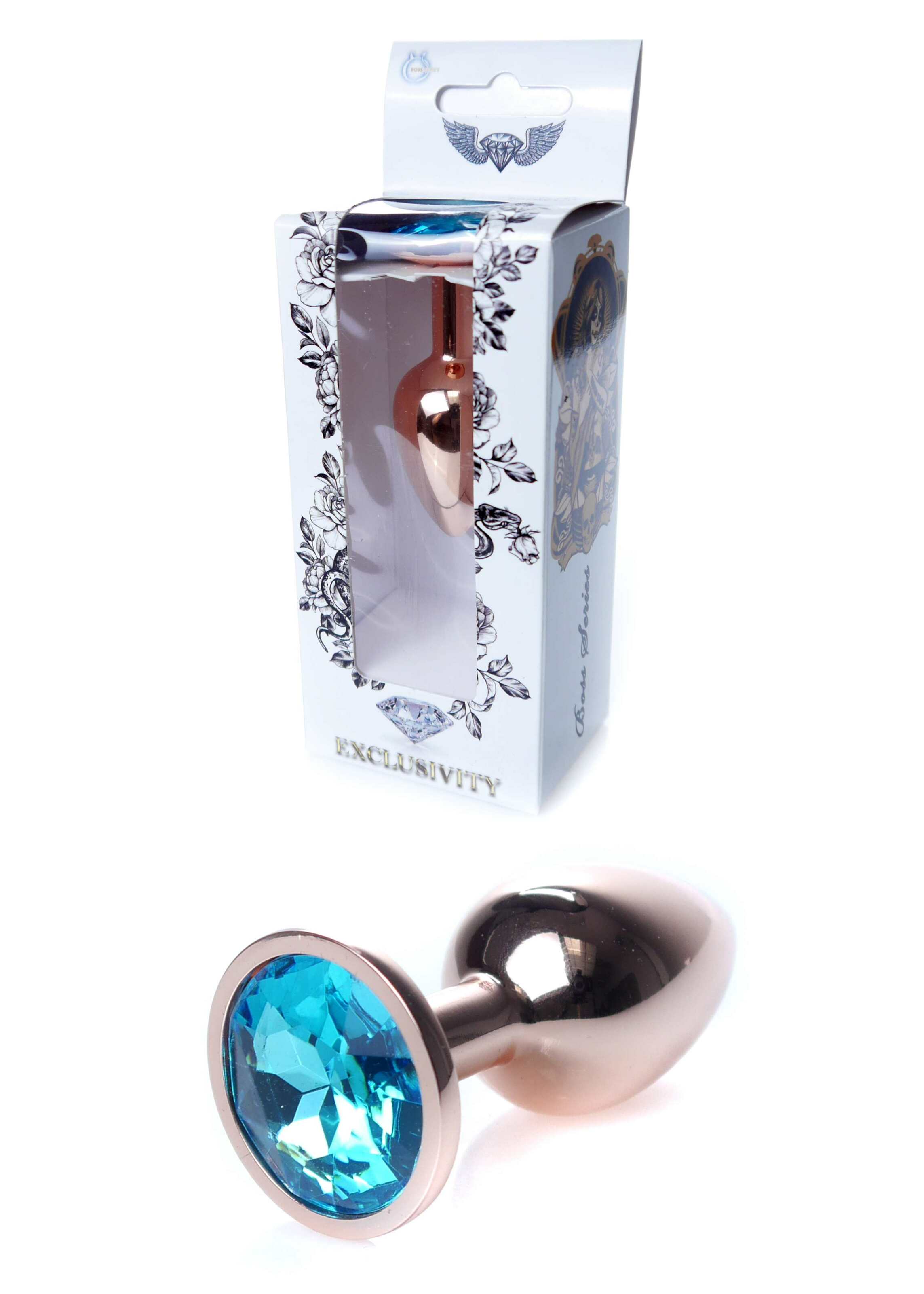 Анальна пробка S з блакитним каменем Boss of toys Jewellery